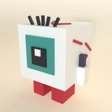 Peepers: blocky low-poly 3D model