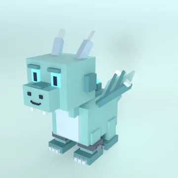 Phantom Dragon: blocky low-poly 3D model