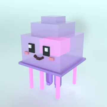 Phantom Jelly: blocky low-poly 3D model