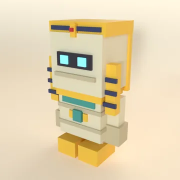 Pharaoh Mummy: blocky low-poly 3D model