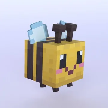 Pixel Bee: blocky low-poly 3D model