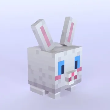 Pixel Bunny: blocky low-poly 3D model