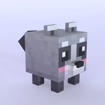 Pixel Raccoon: blocky low-poly 3D model