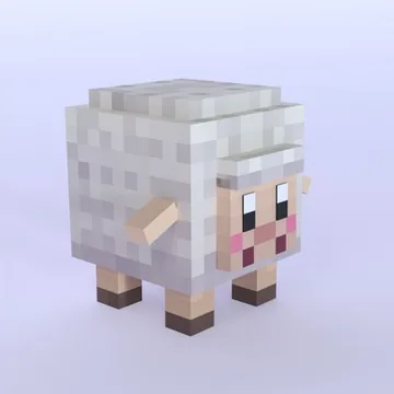 Pixel Sheep: blocky low-poly 3D model from Pixel Cube Pets