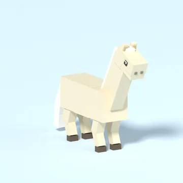 Pony: blocky low-poly 3D model