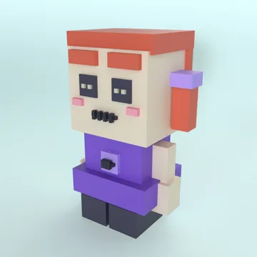 Ragdoll: blocky low-poly 3D model