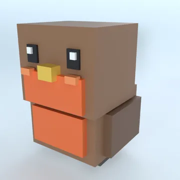 Robin: blocky low-poly 3D model from Cube Pets Mega Pack 3