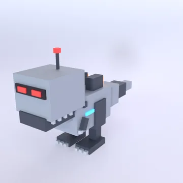 Robo Rex: blocky low-poly 3D model