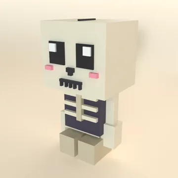 Skelly: blocky low-poly 3D model