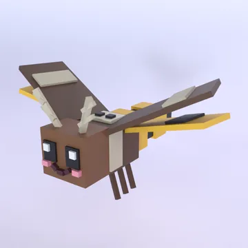 Skull Moth: blocky low-poly 3D model