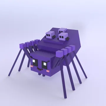 Spider Mom: blocky low-poly 3D model