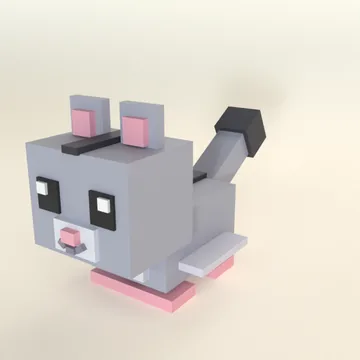 Sugar Glider: blocky low-poly 3D model
