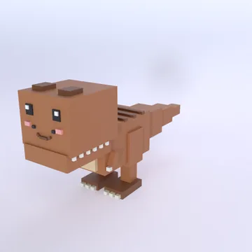 T-Rex: blocky low-poly 3D model