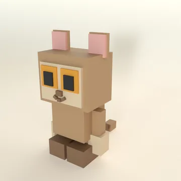 Tarsier: blocky low-poly 3D model