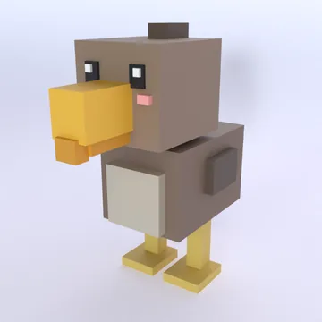 Terror Bird: blocky low-poly 3D model