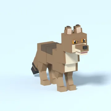 Timber Wolf: blocky low-poly 3D model from Animated Cube Foxes & Wolves