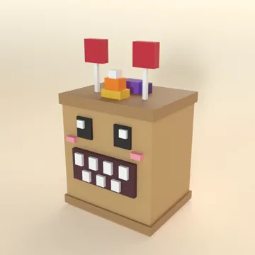 Trick Sack: blocky low-poly 3D model