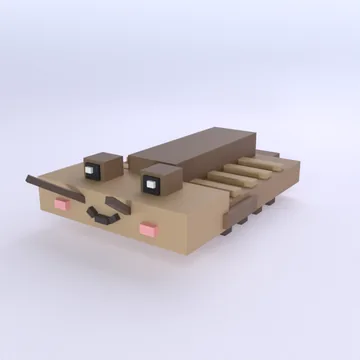 Trilobite: blocky low-poly 3D model
