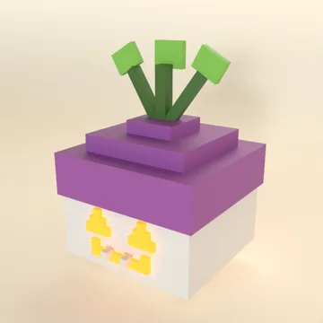 Turnip Lantern: blocky low-poly 3D model