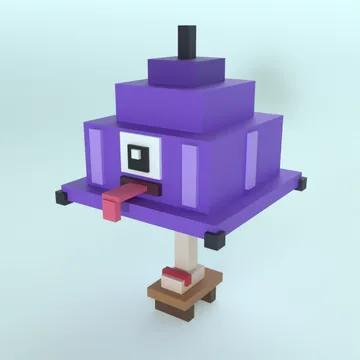 Umbrella Spook: blocky low-poly 3D model