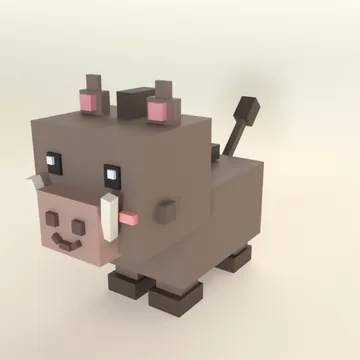 Warthog: blocky low-poly 3D model