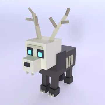 Wendigo: blocky low-poly 3D model