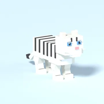 White Tiger: blocky low-poly 3D model