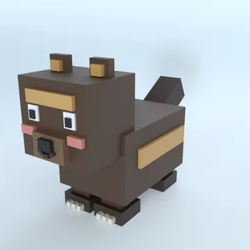 Wolverine: blocky low-poly 3D model