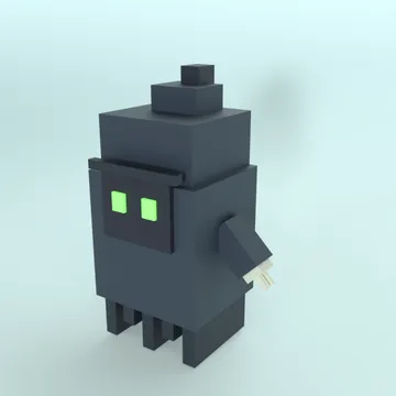 Wraith: blocky low-poly 3D model