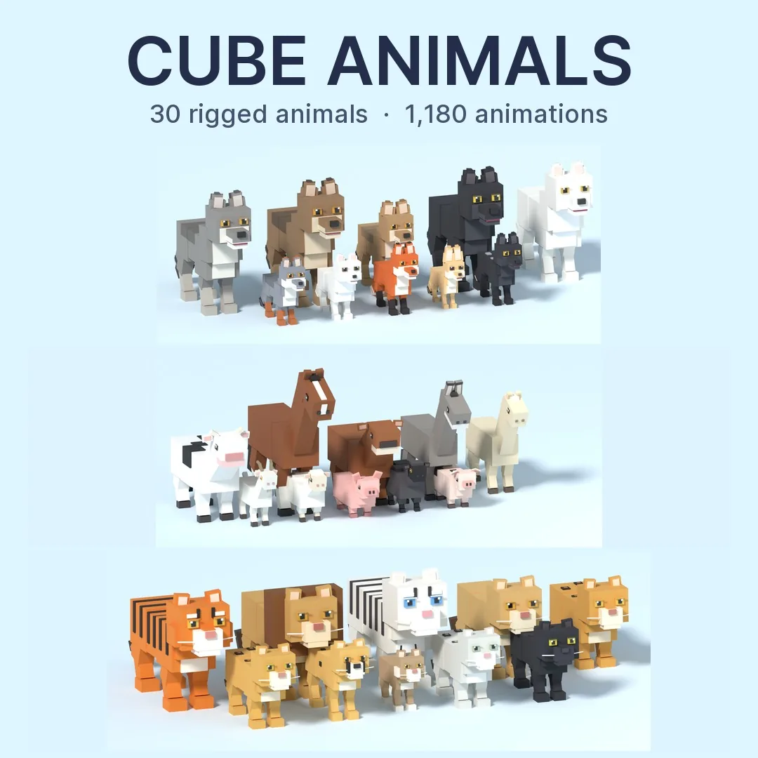 30 animals in three sets
