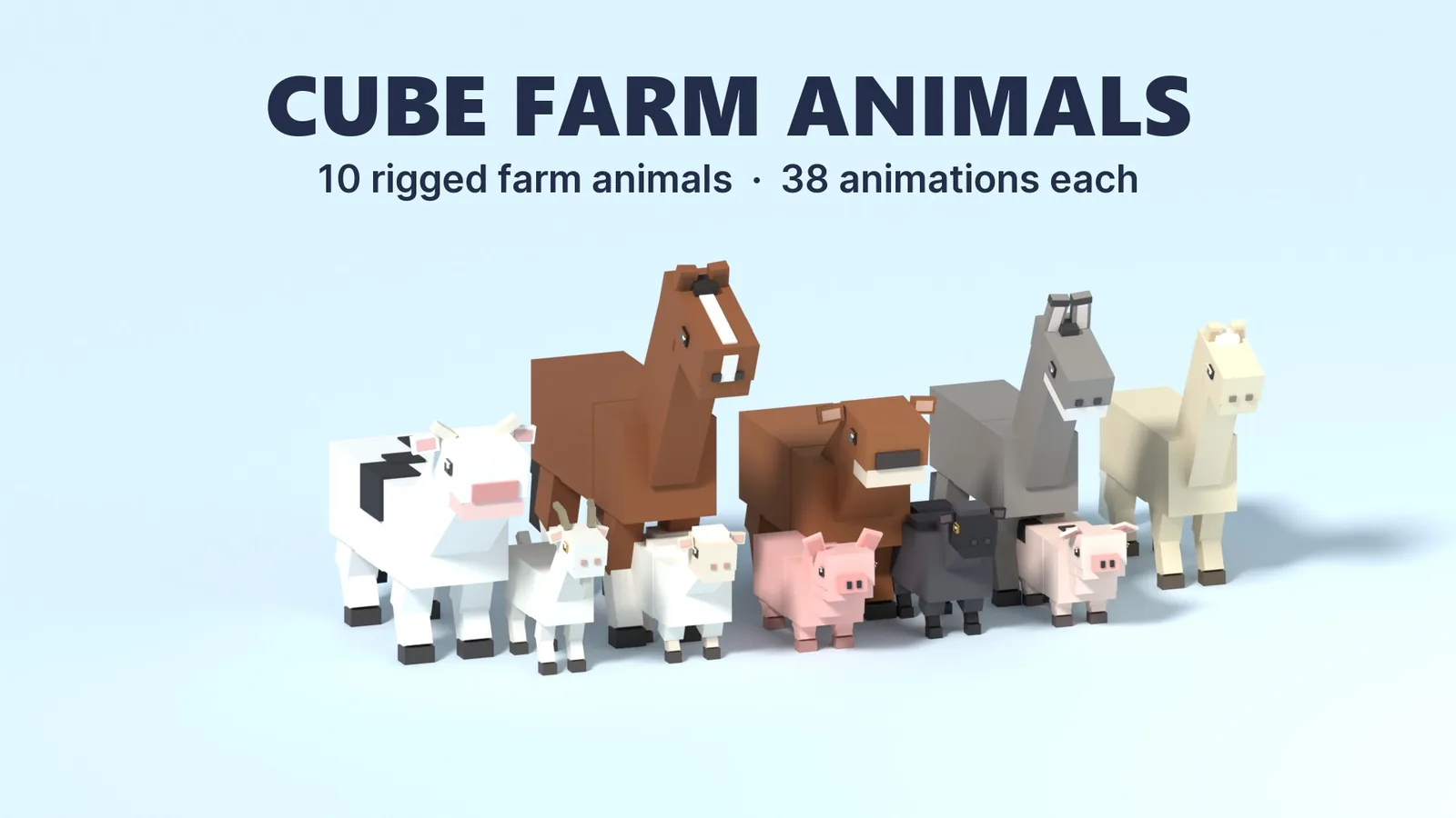 Animated Cube Farm Animals