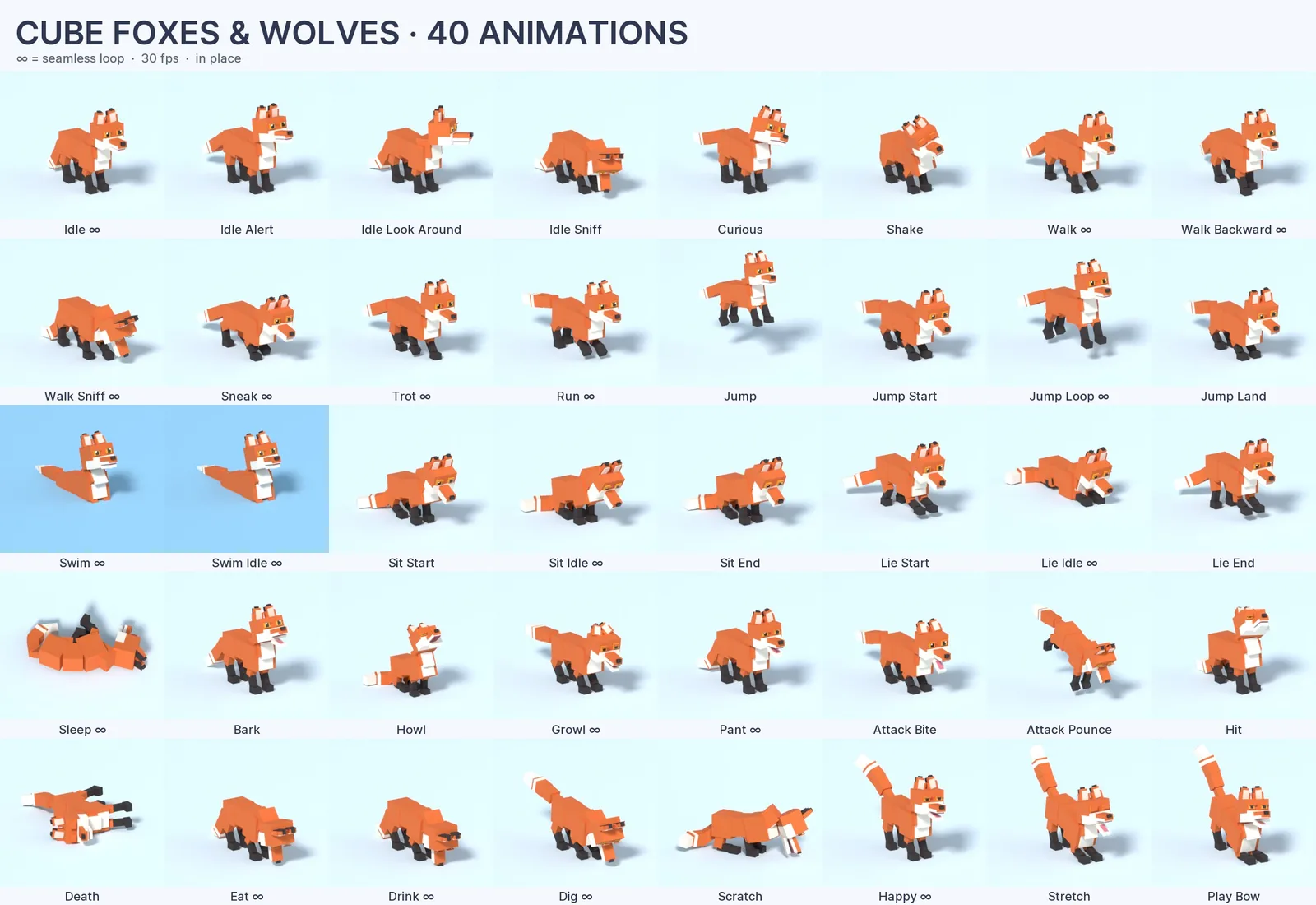 40 animations each
