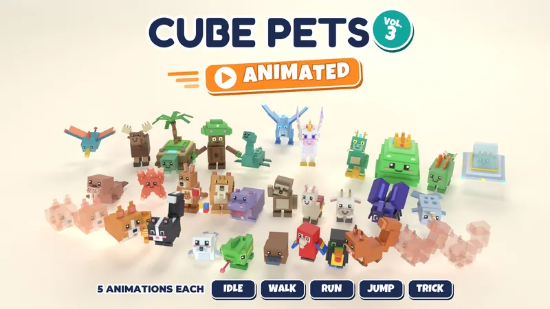 Unity Animals Asset Sneznyj 3D · Animated low-poly game assets for Roblox, Unity, Unreal