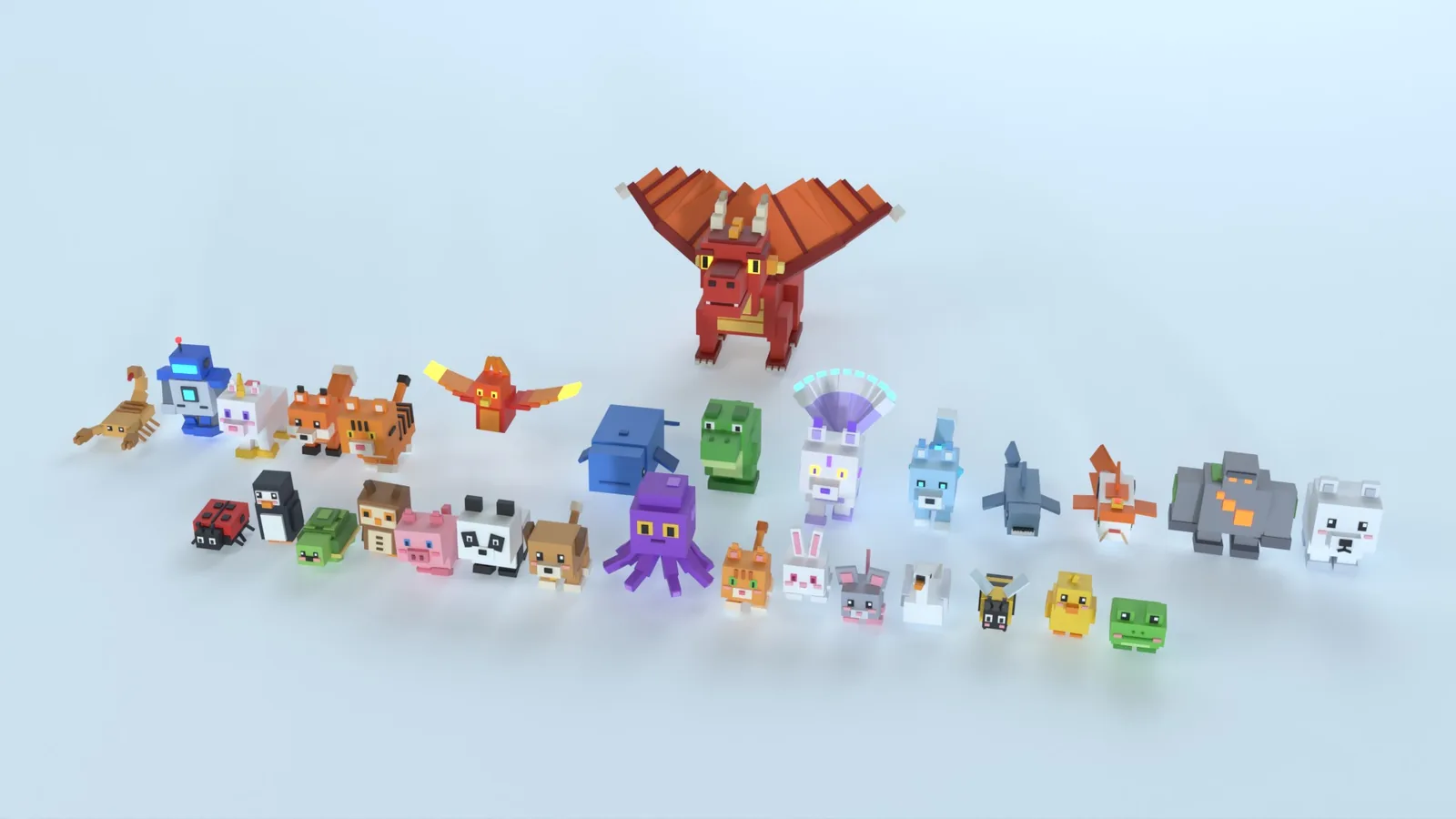 All 30 animals together